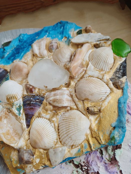 Картина море текстура настоящие ракушки