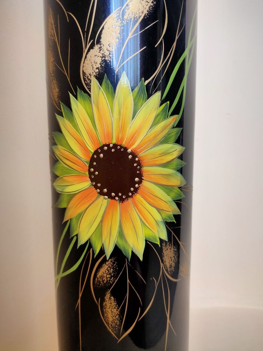 Ваза для цветов стильная ваза подсолнухи ручная роспись