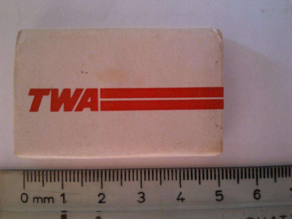 Aviação comercial, sabonete da TWA, década 80, por estrear