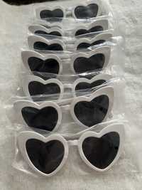 Okulary serca białe 12 sztuk