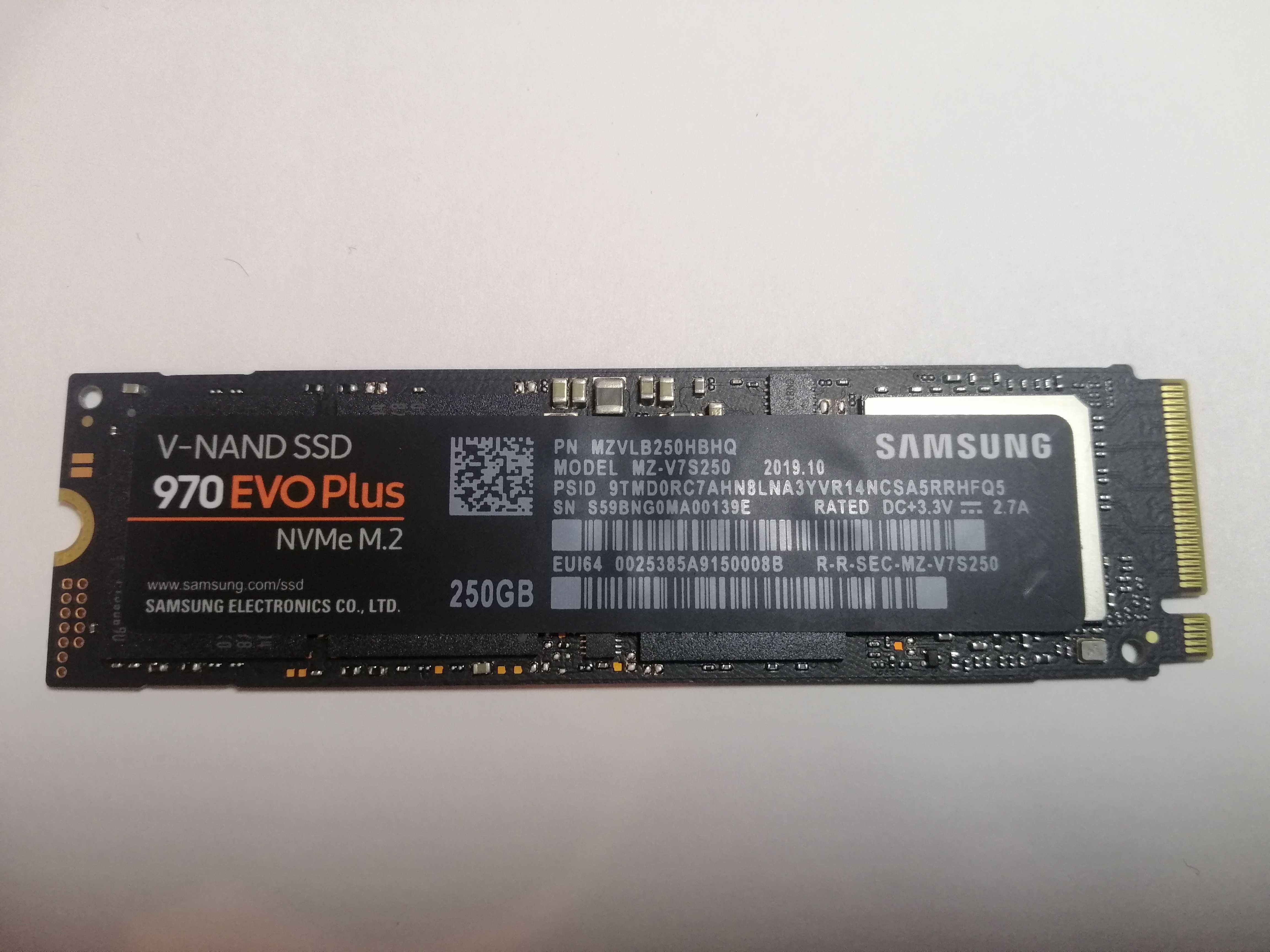 SSD диск Samsung 970 Evo Plus 250GB M.2 PCIe 3.0 x4 V-NAND MLC