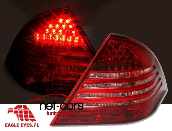 Lampy tylne tył MERCEDES C W203 LED Diodowe czerwone chrom