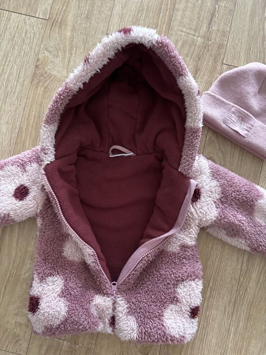 Dziewczęca cieplutka zimowa kurteczka + czapka Egree rozm. 80