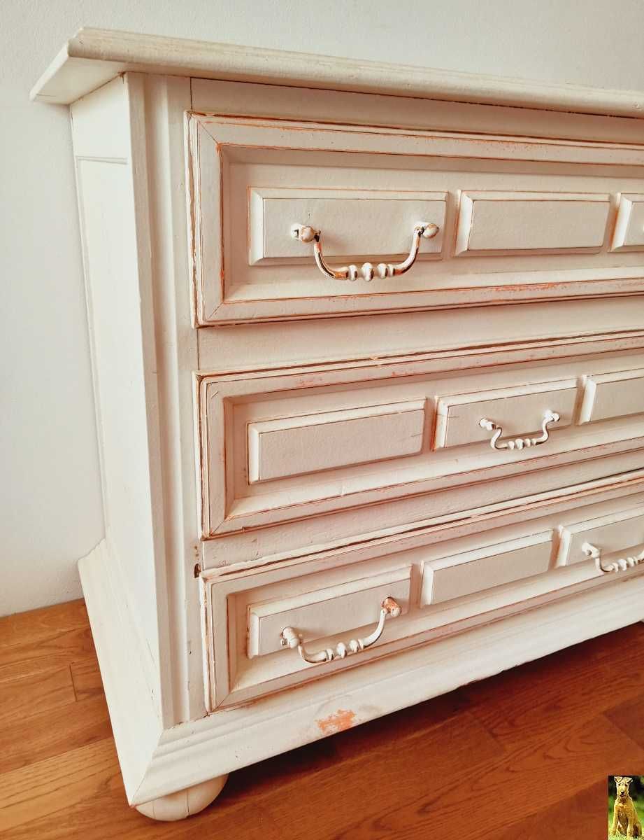 Komoda Drewniana Drewno Bielona Shabby Chic, Vintage