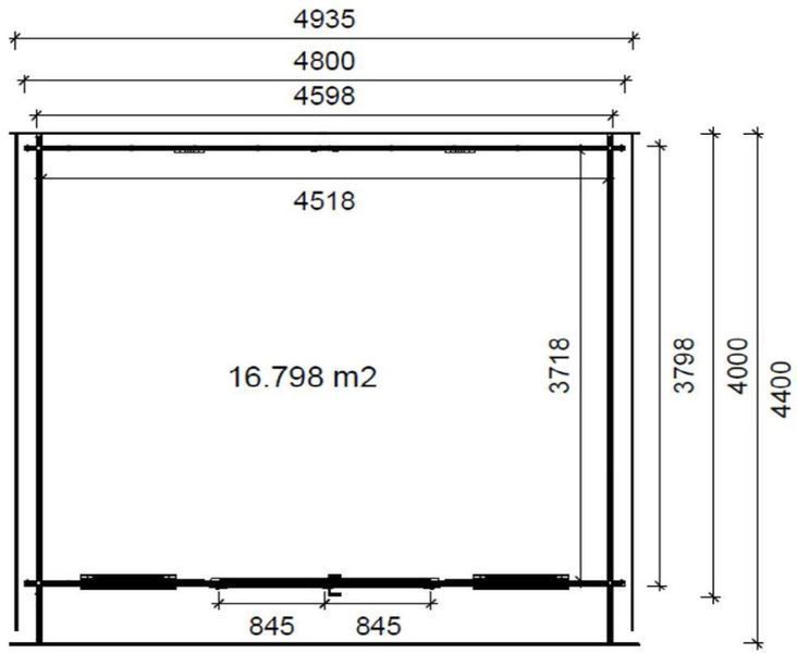 Domek ogrodowy 4,8x4m 40mm SZYBY DOM370