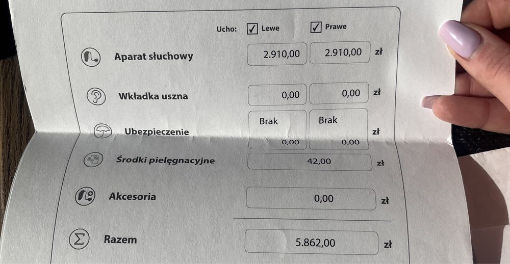 Aparat słuchowy oticon geno 2 sztuki