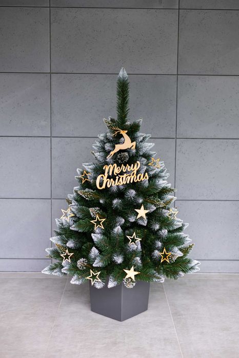 Choinka sztuczna sosna diamentowa  w ozdobnej donicy 130 cm