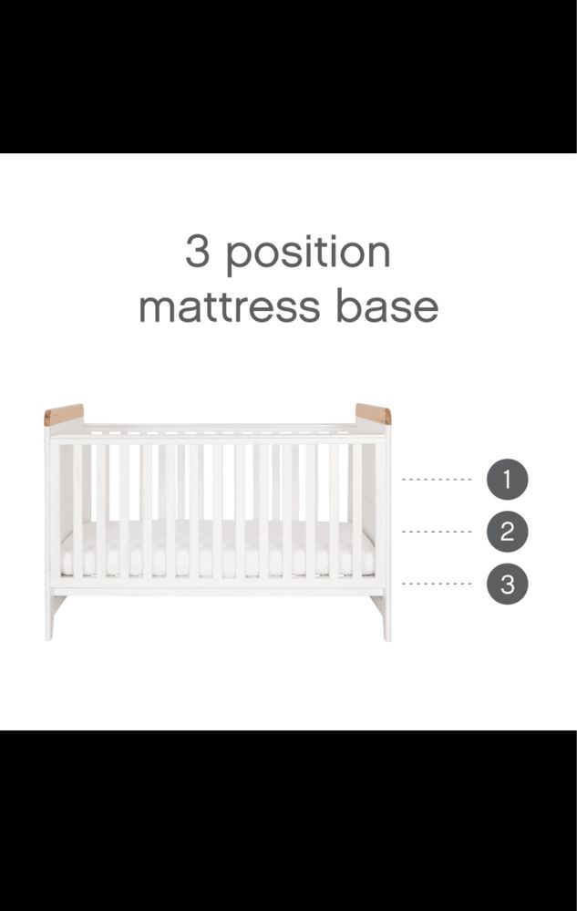 Łóżeczko od noworodka do 6 roku życia.2w1 drewniane + materac Hilding