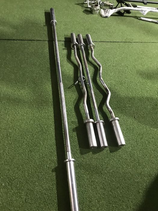 Гриф Олимпийский, изогнутый гриф, гриф для штанги, рукоятки, замки.