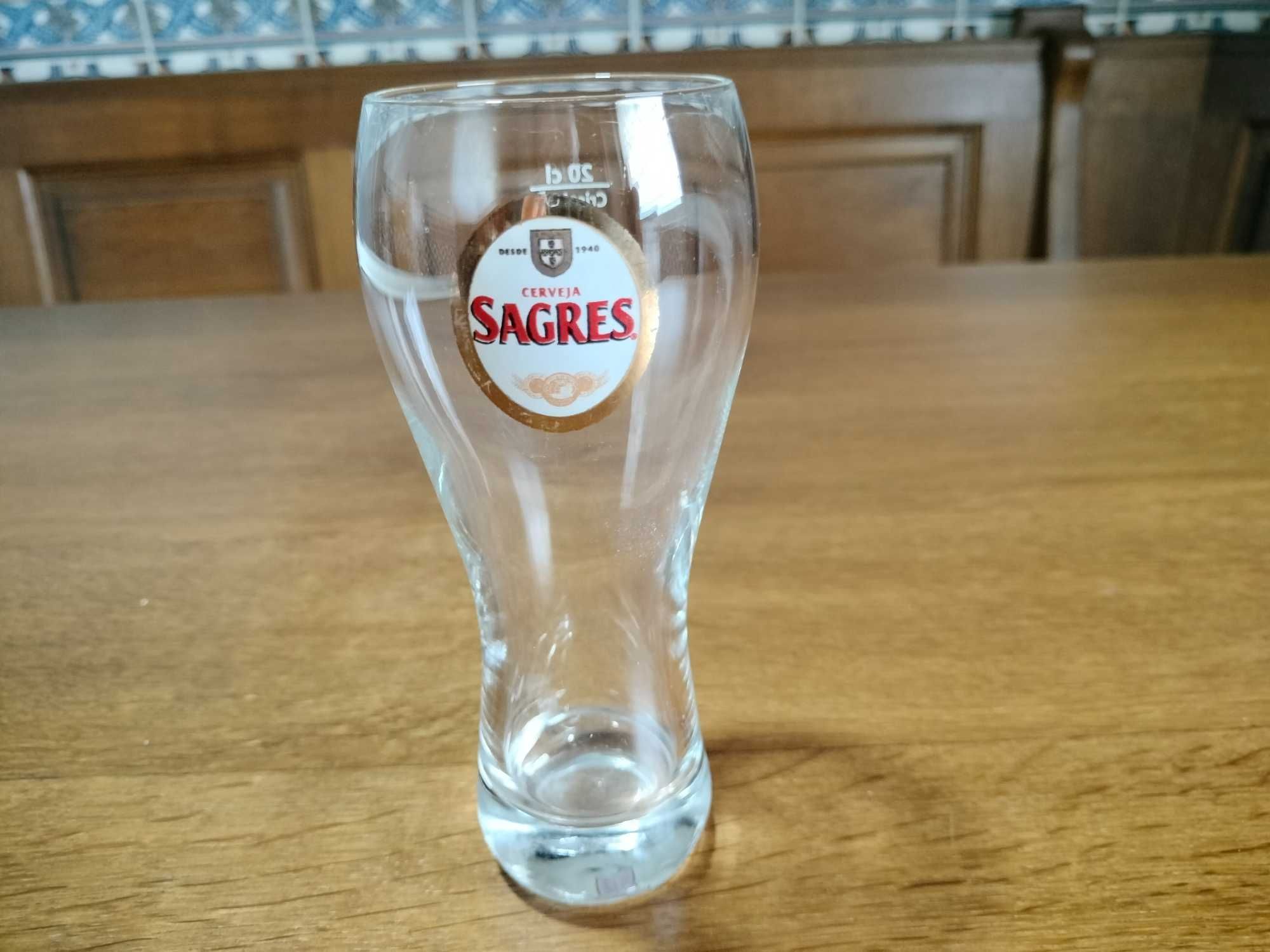 Conjunto Caneca de Cerveja Super Bock 0,25 l e Copo da Sagres 0,20 cl