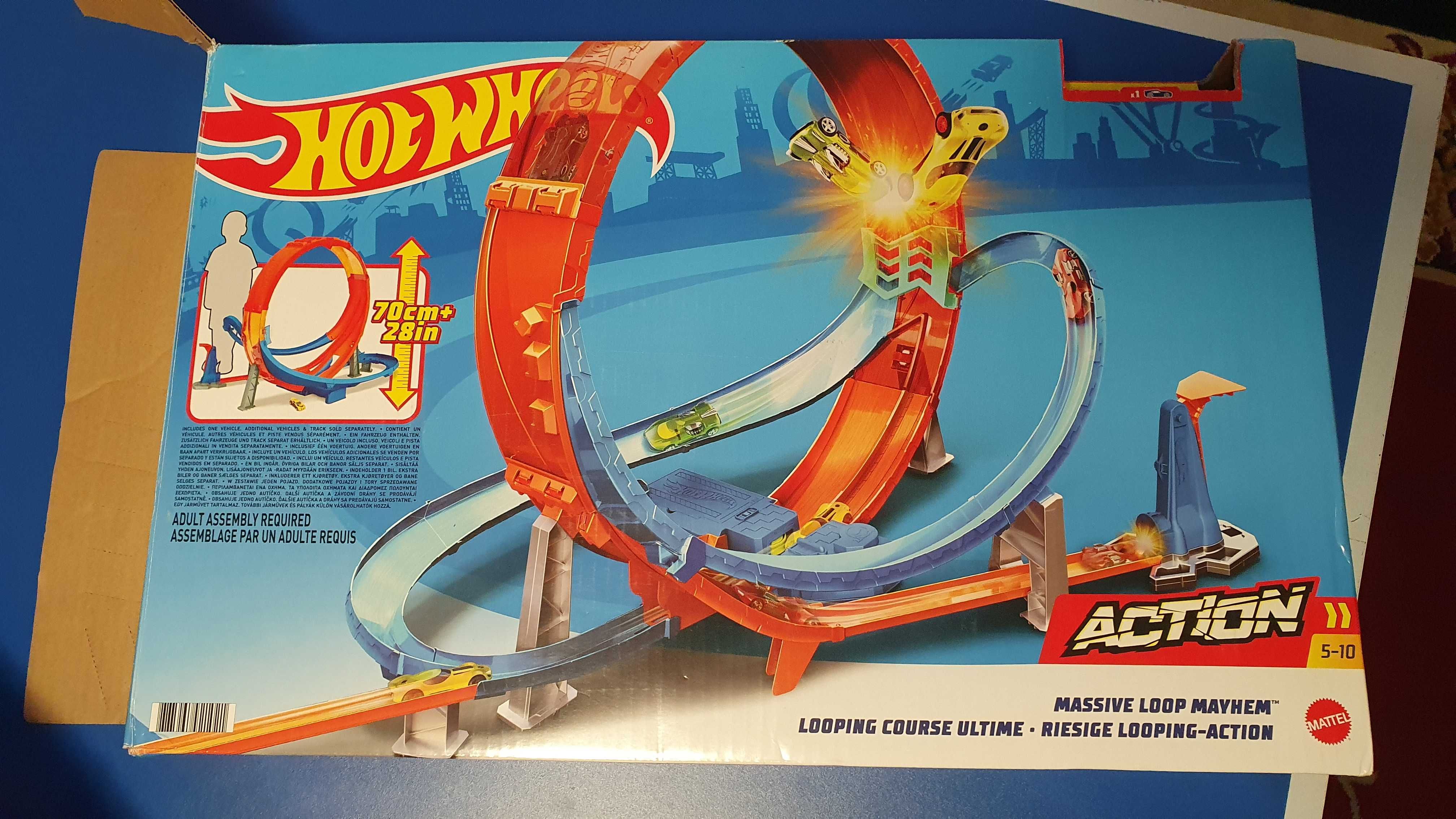 HOT WHEELS tor samochodowy giga pętla Z NAPĘDEM GTV14