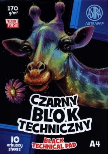 Blok techniczny A4/10K 170g Black (10szt)