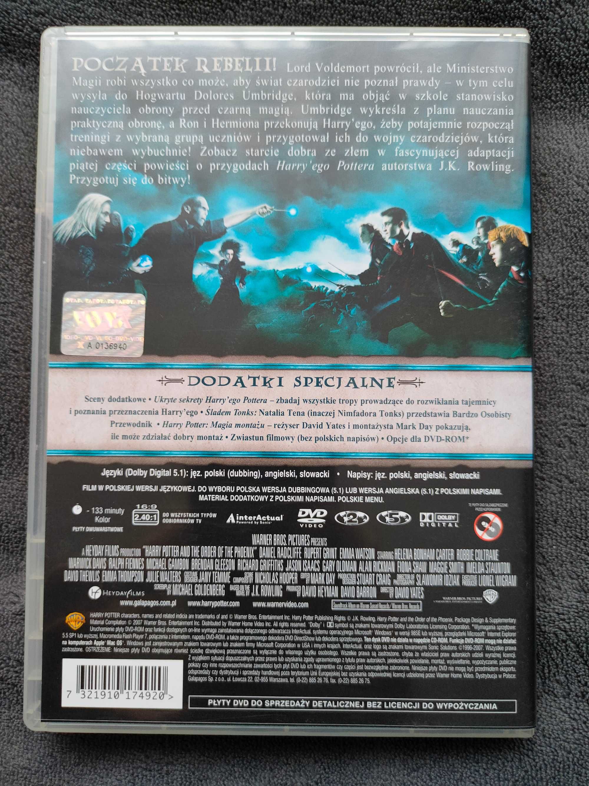 Harry Potter i Zakon Feniksa (PL) 2 x DVD