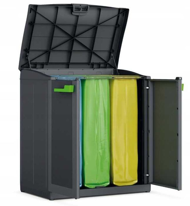 Szafka na odpady 330L kosz do segregacji śmieci ogrodowy zamykany