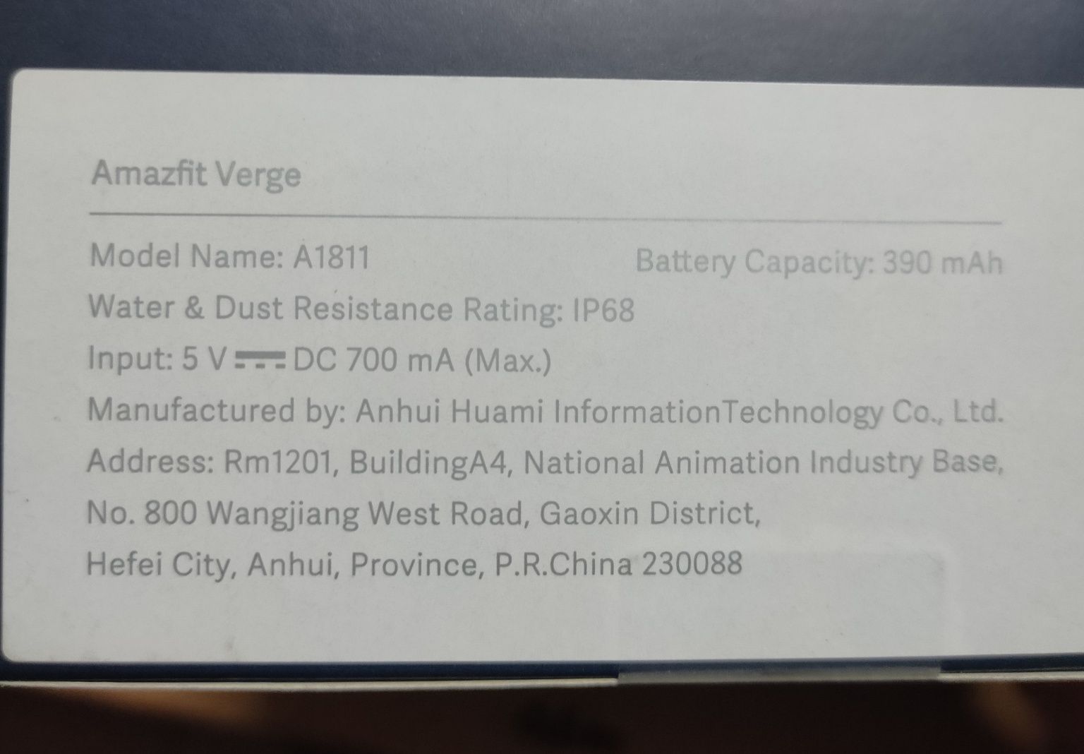 Amazfit Verge A1811 menu po polsku