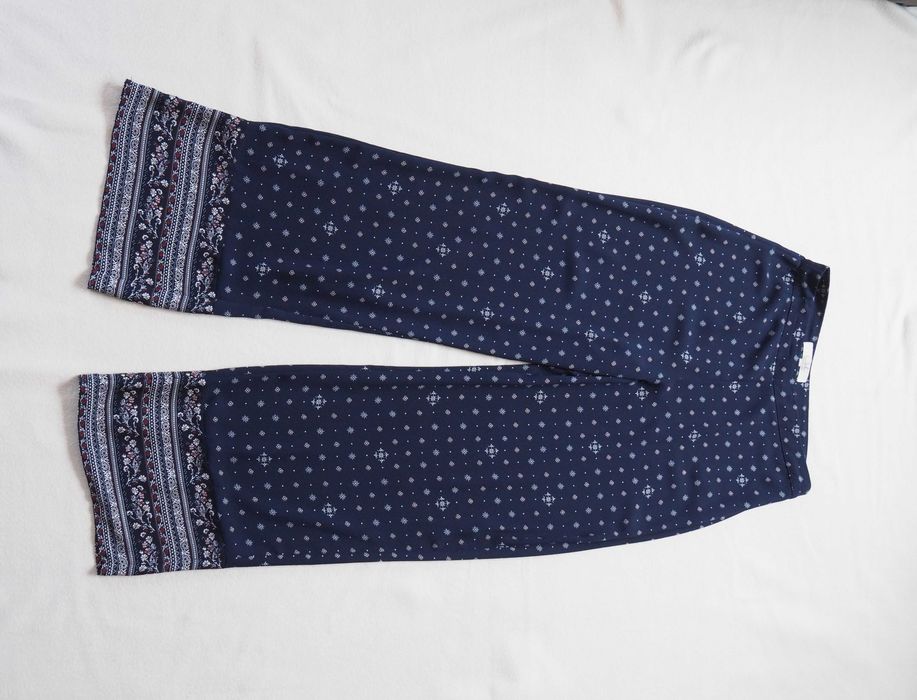 Przewiewne, letnie spodnie z szerokimi nogawkami Vintage S/M