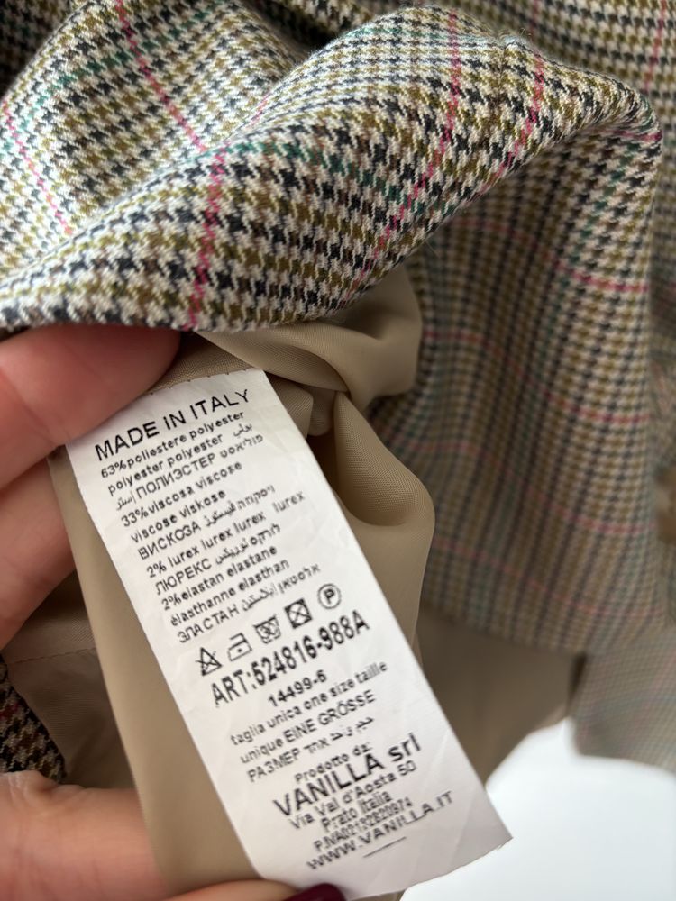 Vanilla włoska marynarka boyfriend nowa kolekcja one size New