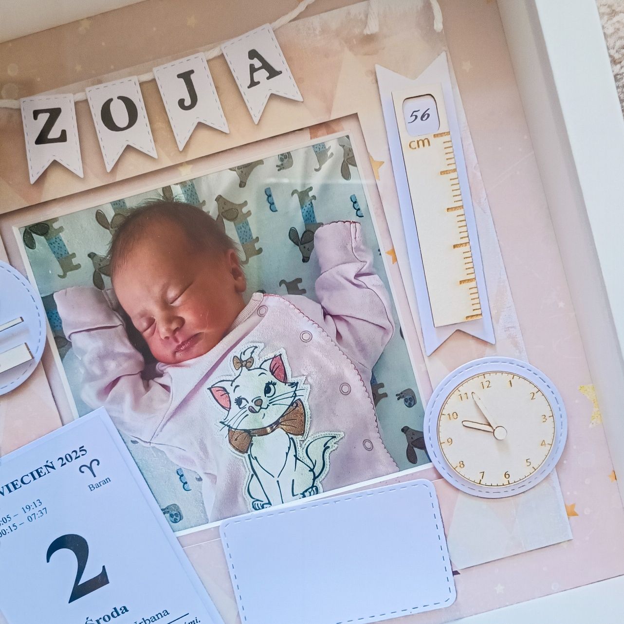 Metryczka prezent dla noworodka