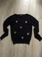 Sweter czarny, cekinowe aplikacje, 12 Debenhams