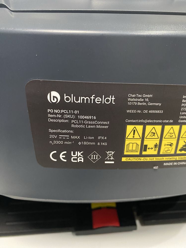 Газонокосарка робот Smart з Німеччини Blumfeldt Grass Connect 10046916
