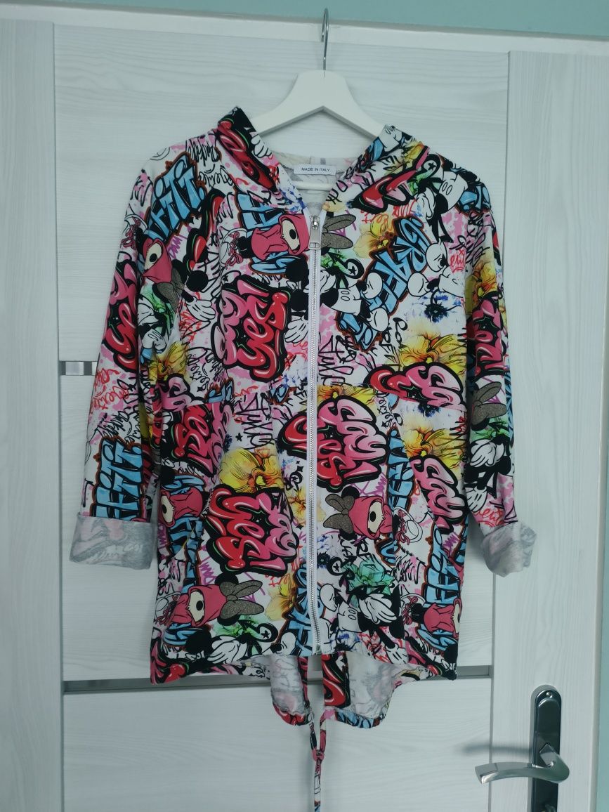 Bluza narzutka włoska print bajkowy