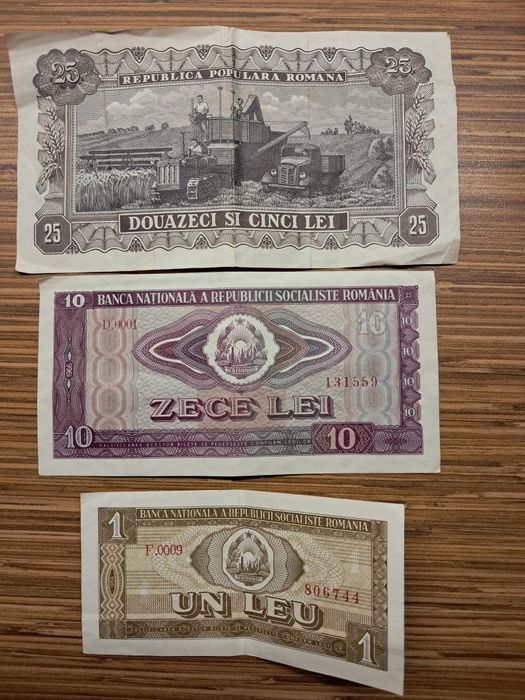 Rumunia banknoty  1, 10, 25 Lei zestaw