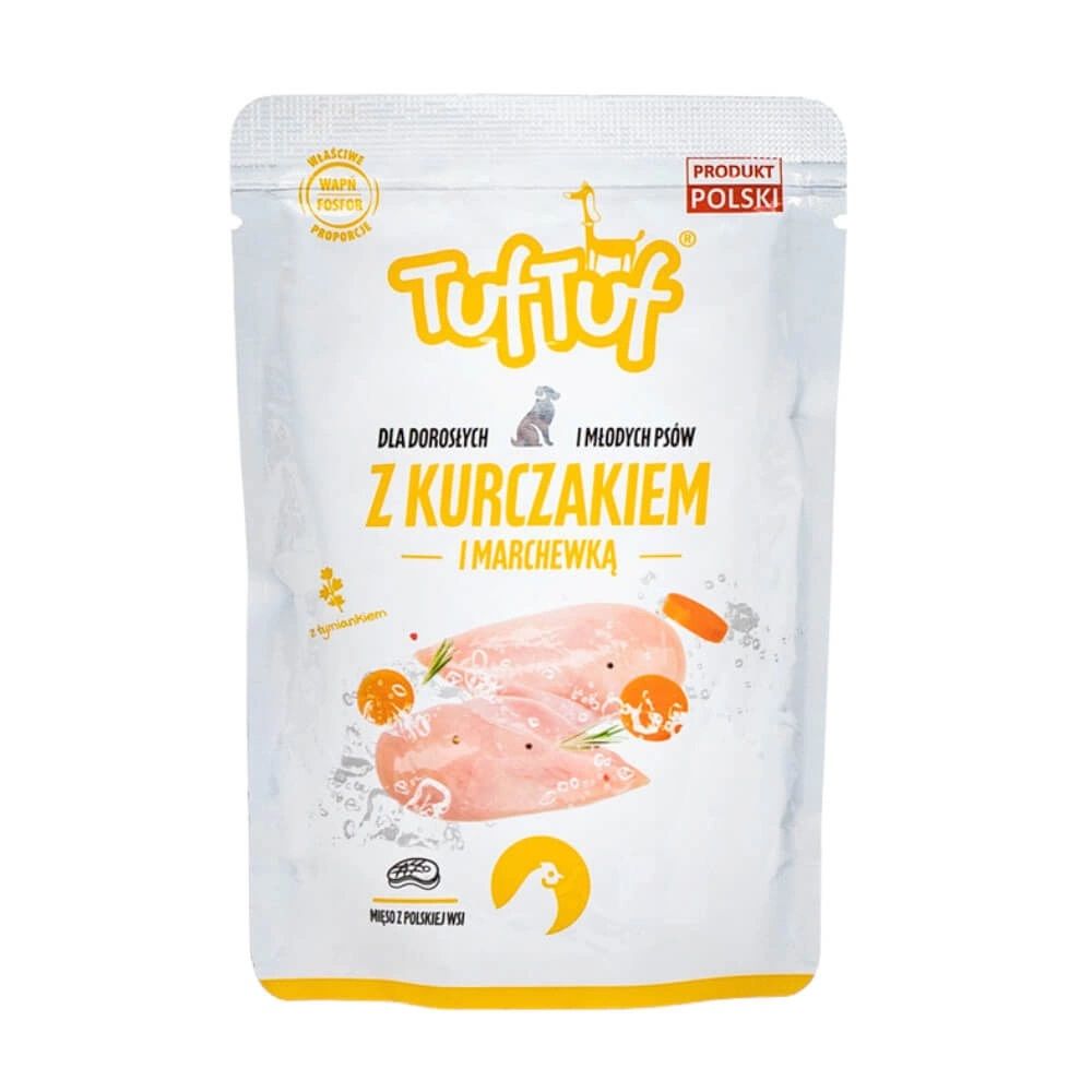 Mokra karma dla psa TufTuf saszetka kurczak marchewka 500g - 10 sztuk
