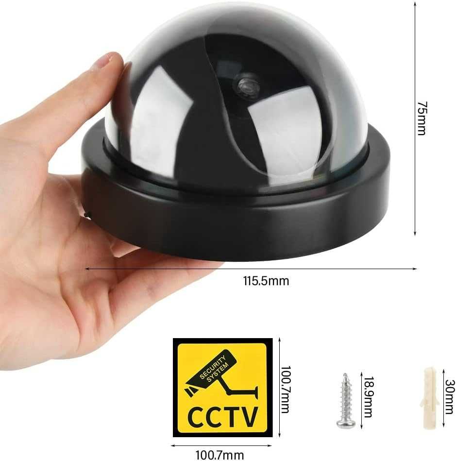 DODUOS 4x atrapa kamery CCTV z migającą lampą LED