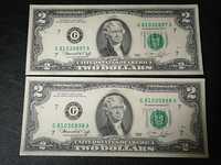 Nieobiegowe banknoty dwudolarowe sekwencyjne