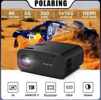 Смарт TV проектор Polaring P7Pro 16G WiFI Андроид 11 блютус HDMI 1080P