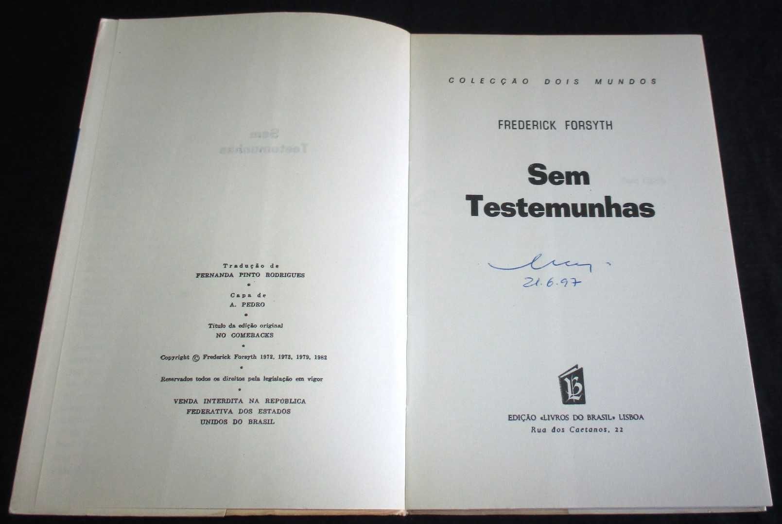 Livro Sem Testemunhas Frederick Forsyth Dois Mundos