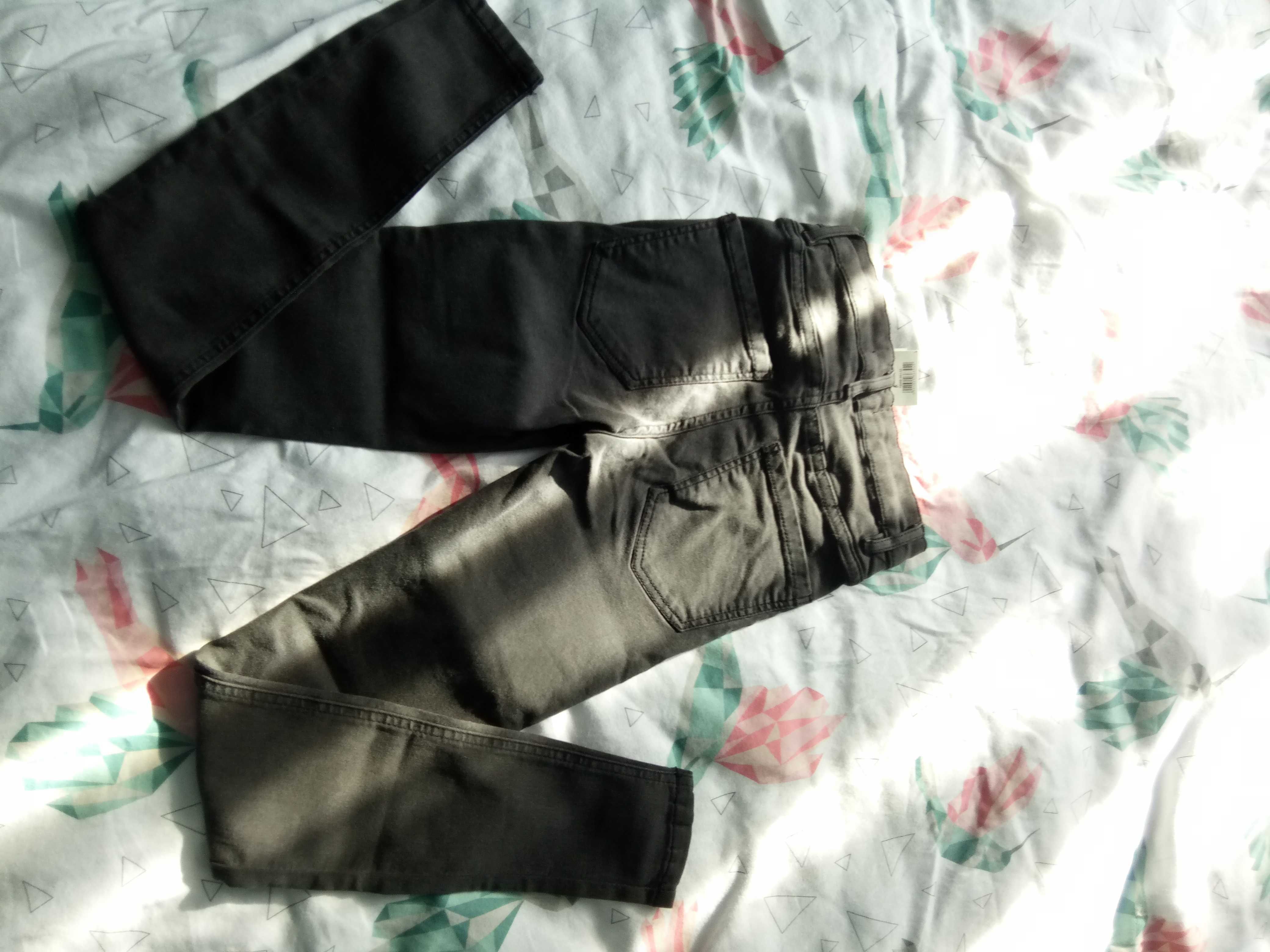 Spodnie jeansy skinny mid waist szare przetarcia SinSay alternative