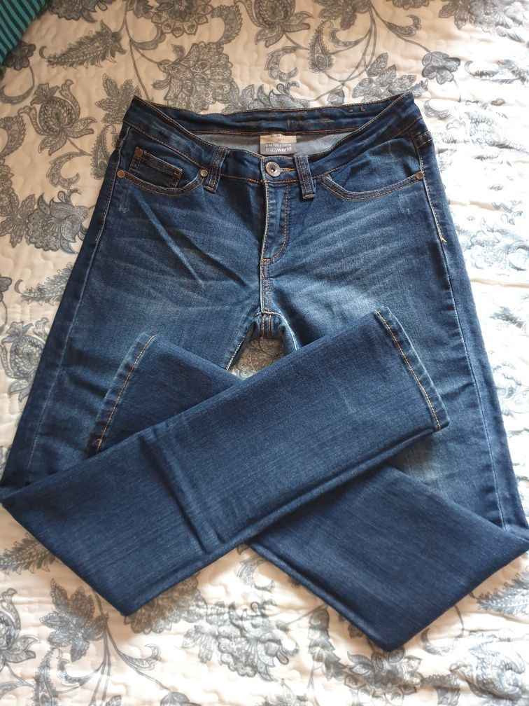 Spodnie jeansowe jeansy granatowe 38