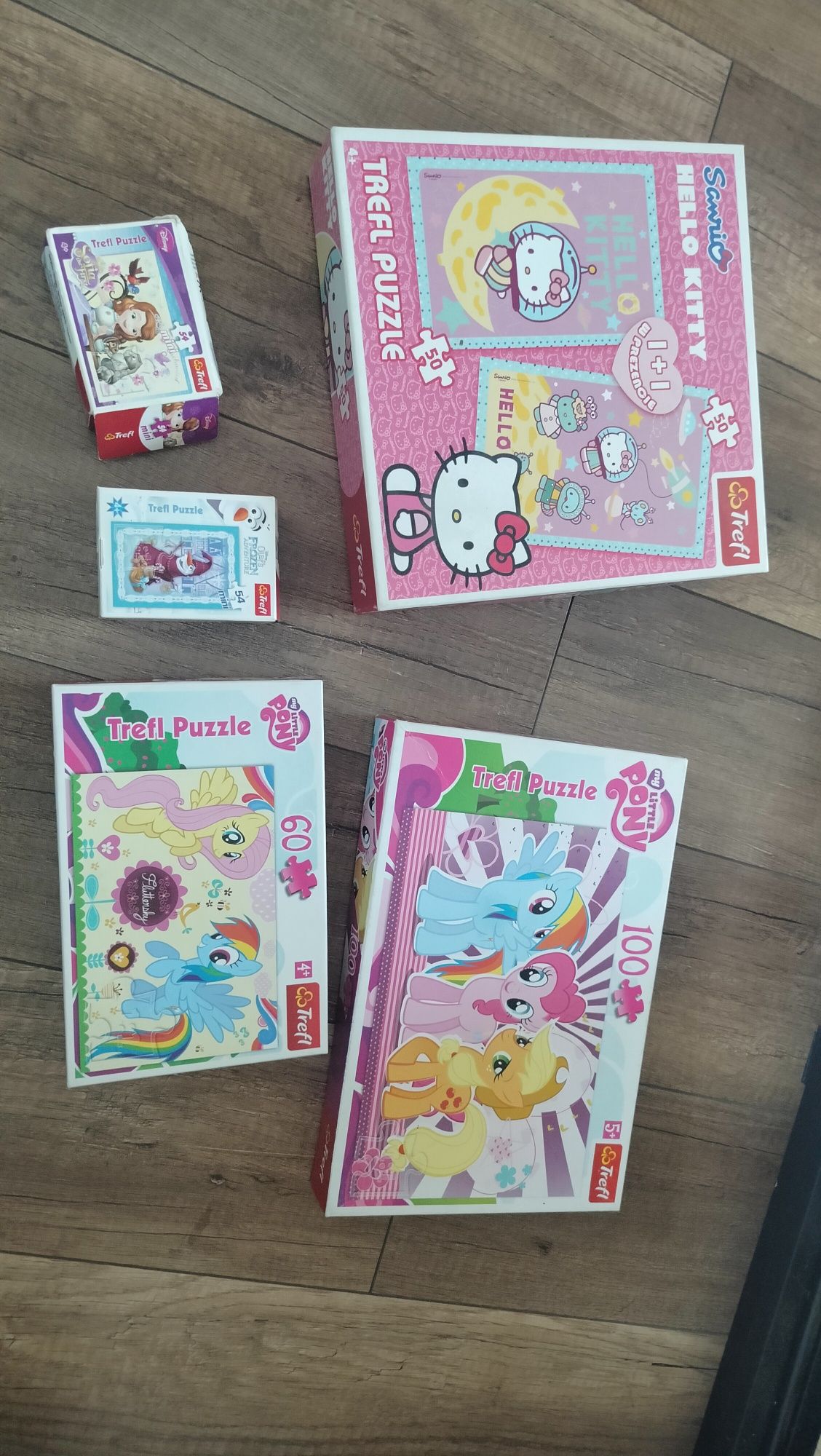 Zestaw puzzli My little pony, Frozen, Hello kitty, Zosia