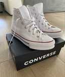 Trampki converse wysokie platforma biale