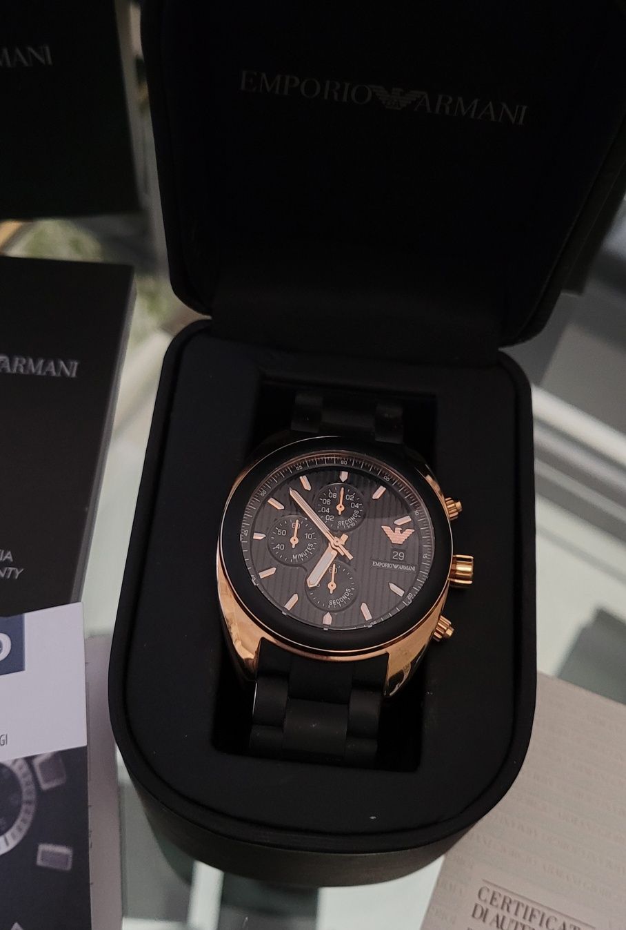 Zegarek męski Armani 5954 czarny złoty