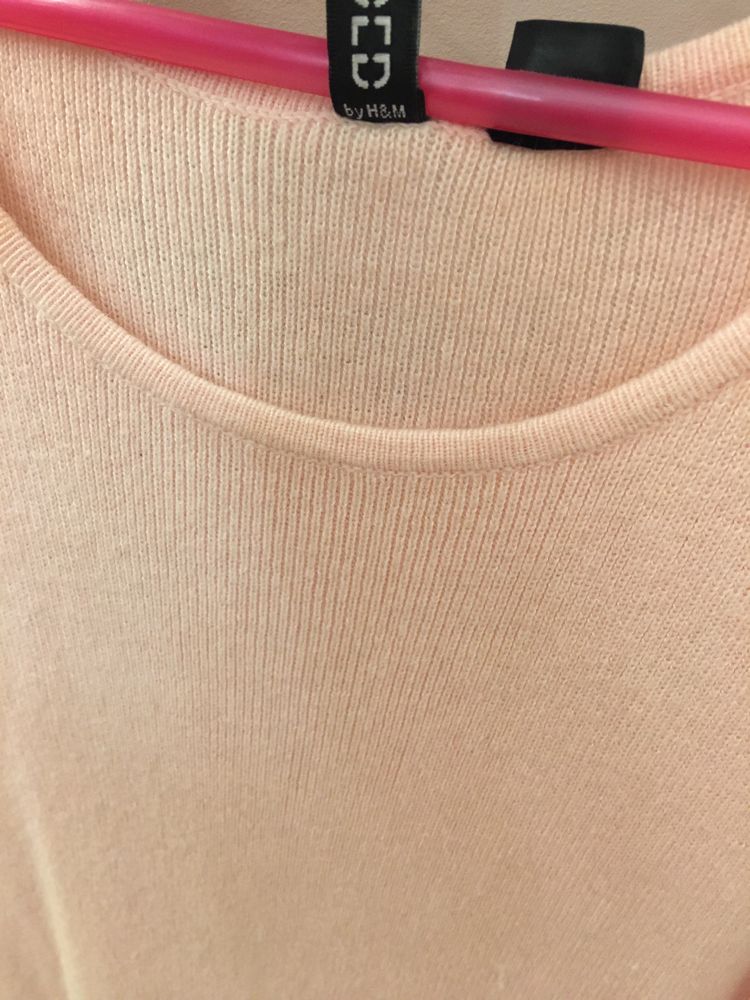 Nowa sukienka sweterkowa 34/36 H&M sweterek lososiowy miekka