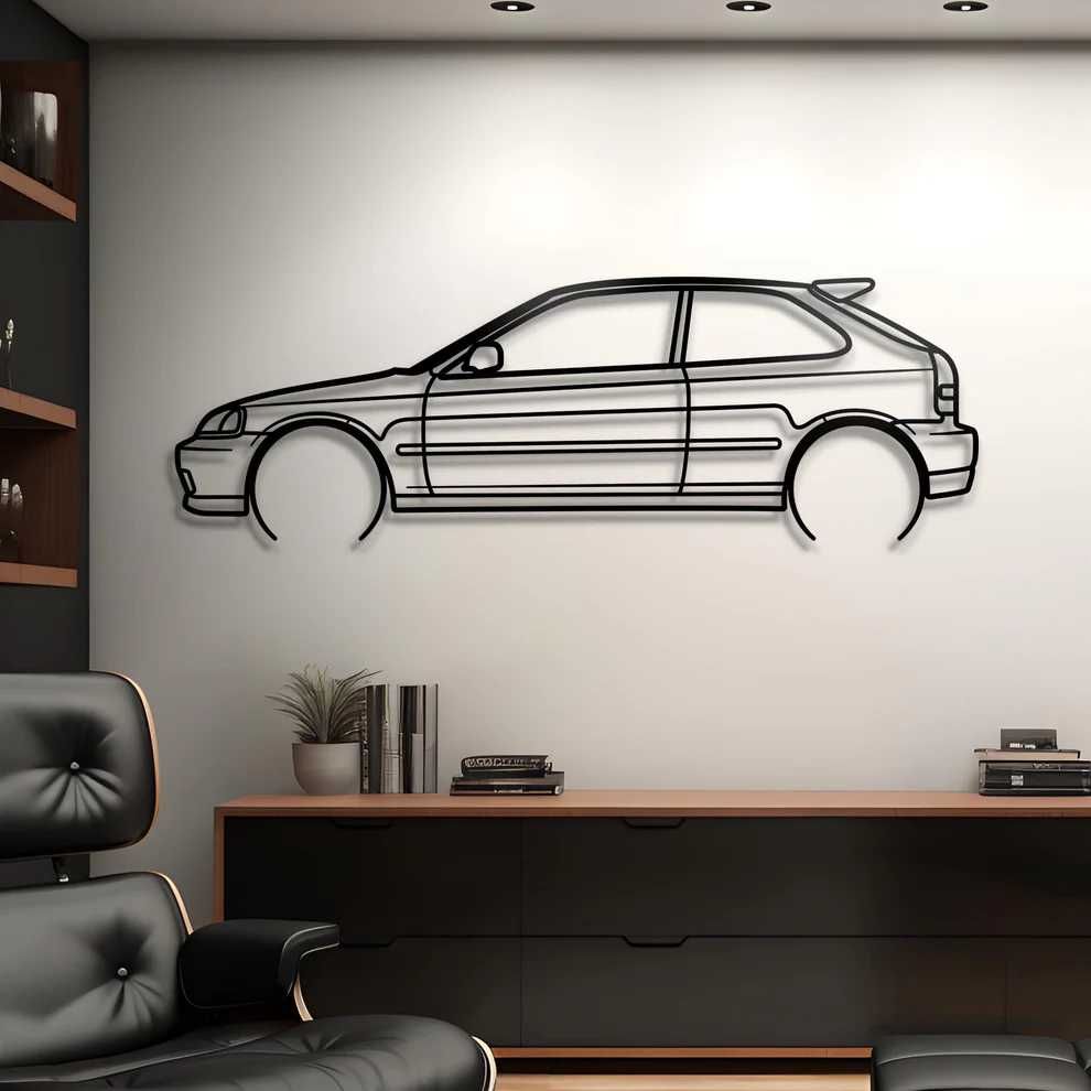 Декоративне панно на стіну машина Honda Civic Type R 76см