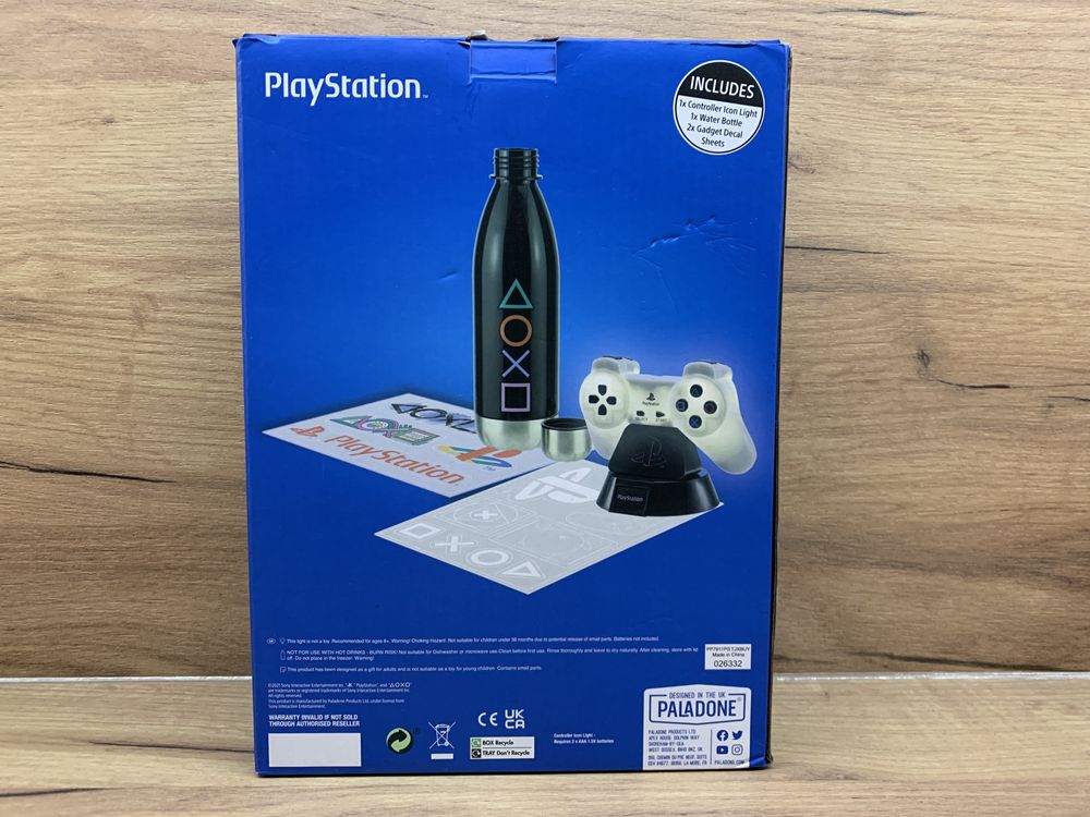 PlayStation Gift Set kontroler lampka butelka naklejki prezent gracza