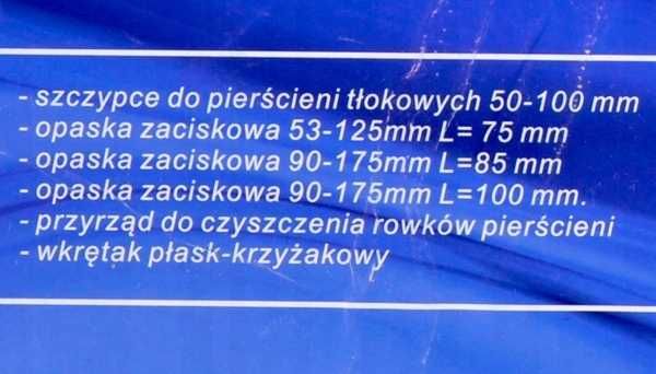 ZESTAW do montażu demontażu PIERŚCIENI TŁOKOWYCH 53-175mm 1626