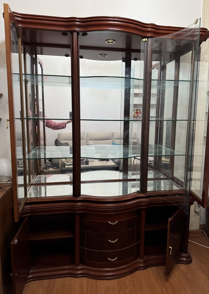 Armário Vitrine Vitange com 3 gavetas