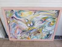QUADRO Pintura Tela 100x55Cm. E Outros Bom