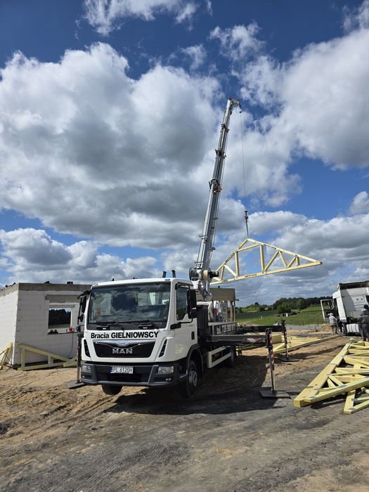 Usługi żurawiem ciesielskim i podnośnikiem koszowym do 30m.