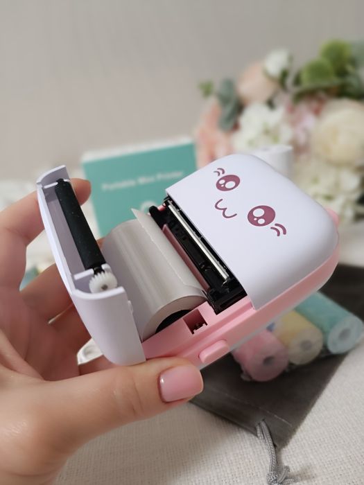 Принтер + 14 рулонів паперу портативний міні мини термо папір бумага