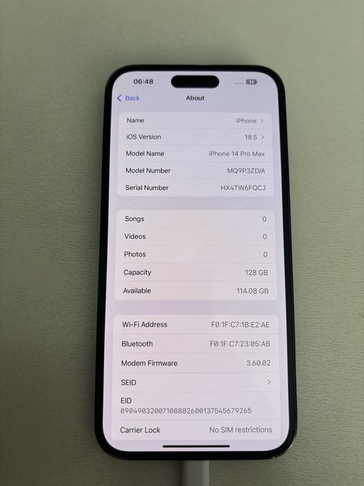 Iphone 14 pro max 128 gb space black