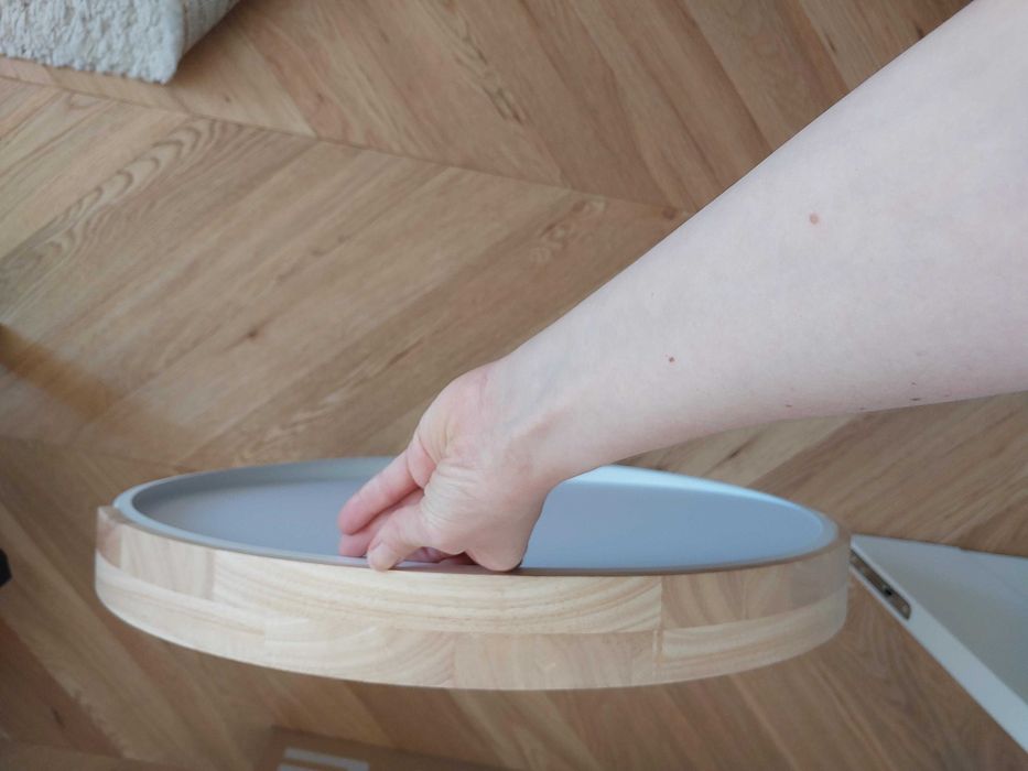 Plafón LED Efectoled branco + madeira