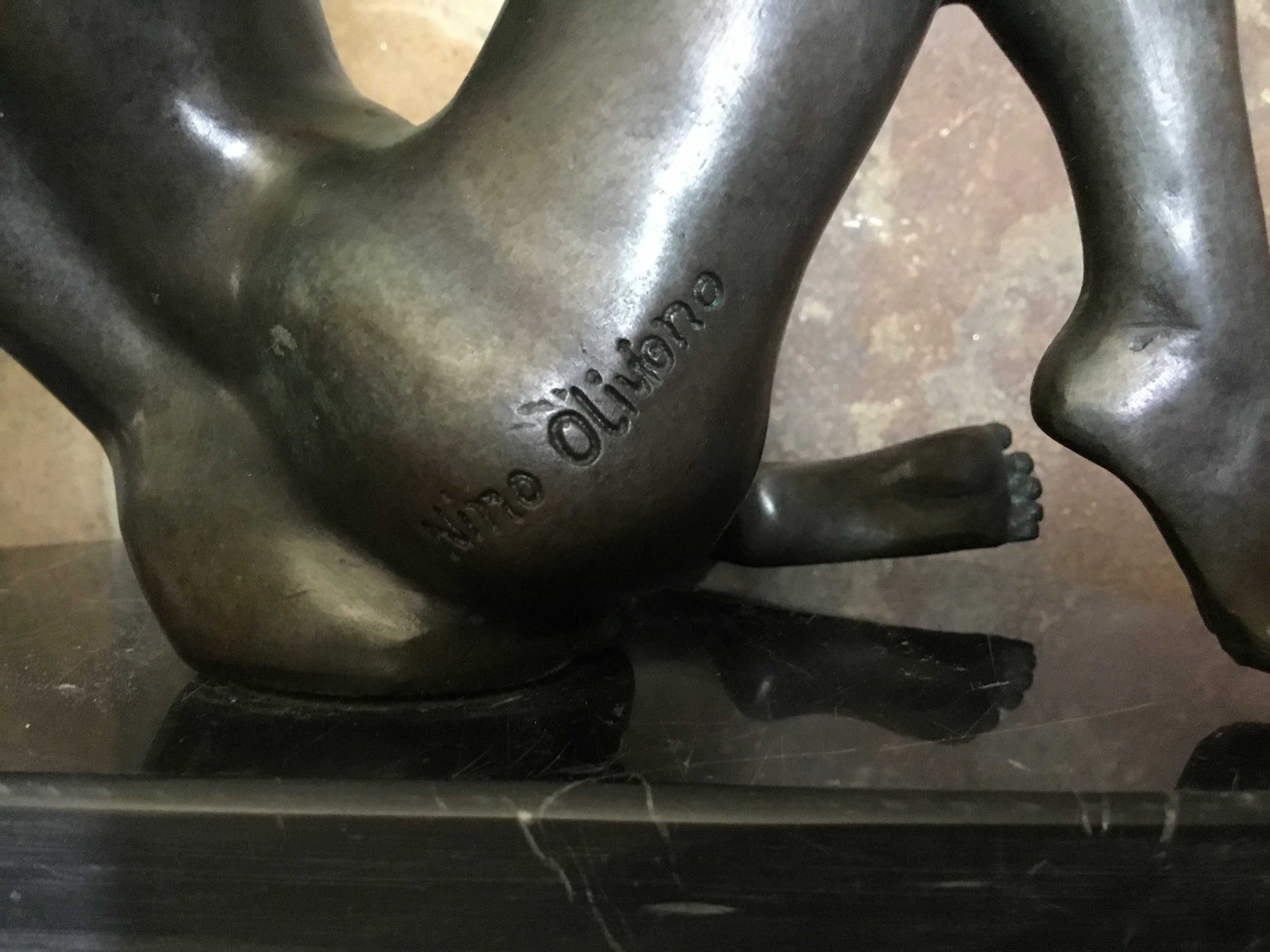 Большая Антикварная статуэтка девушка обнаженная эротика ню Бронза