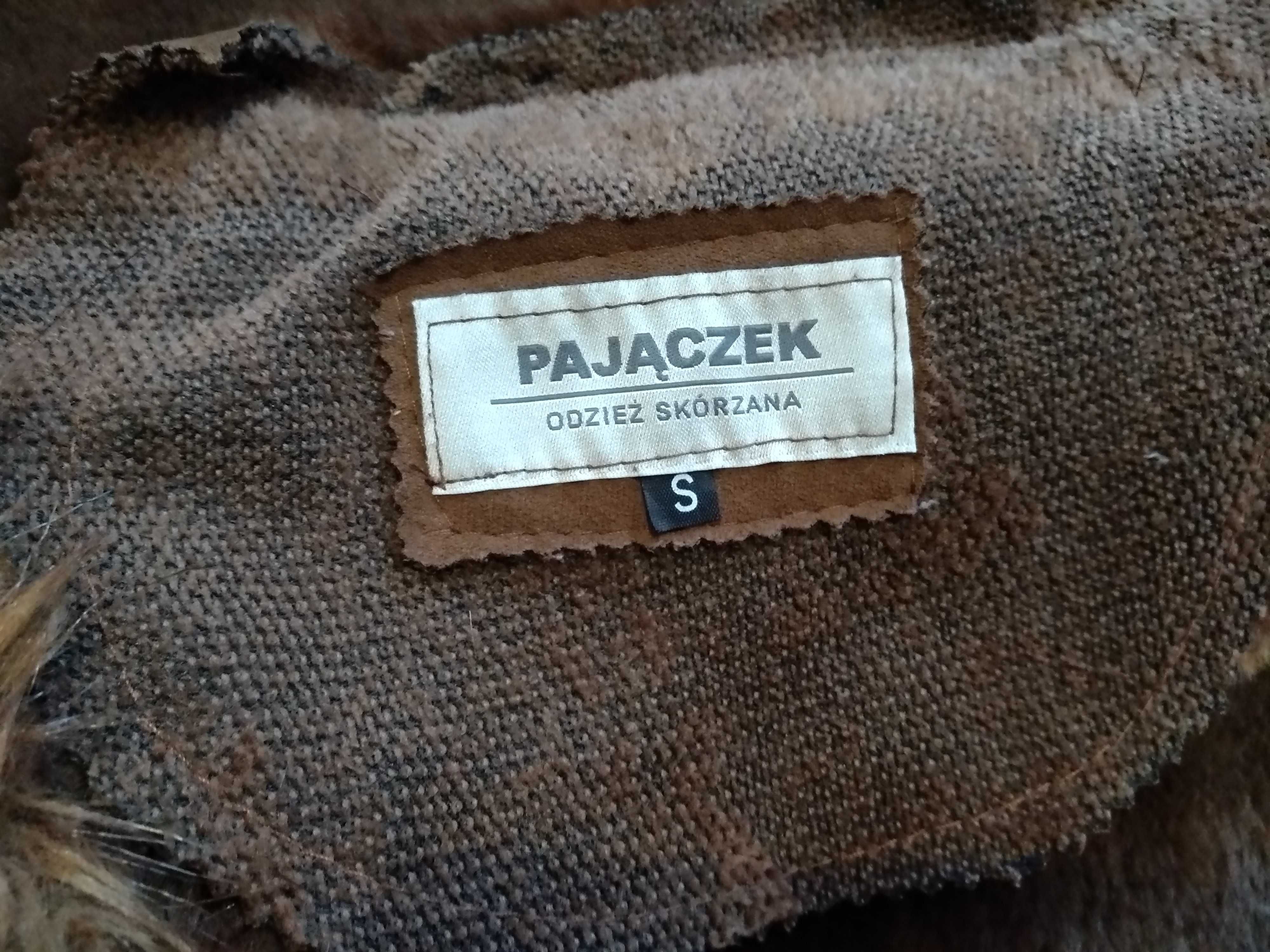 Krótki kożuszek kurtka zamsz ekologiczny ciepły pr. polski roz. M