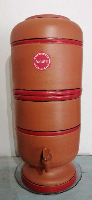 Filtro de Agua em Barro Salute 10 L de 3 Velas Carvão + com 3 Bóias