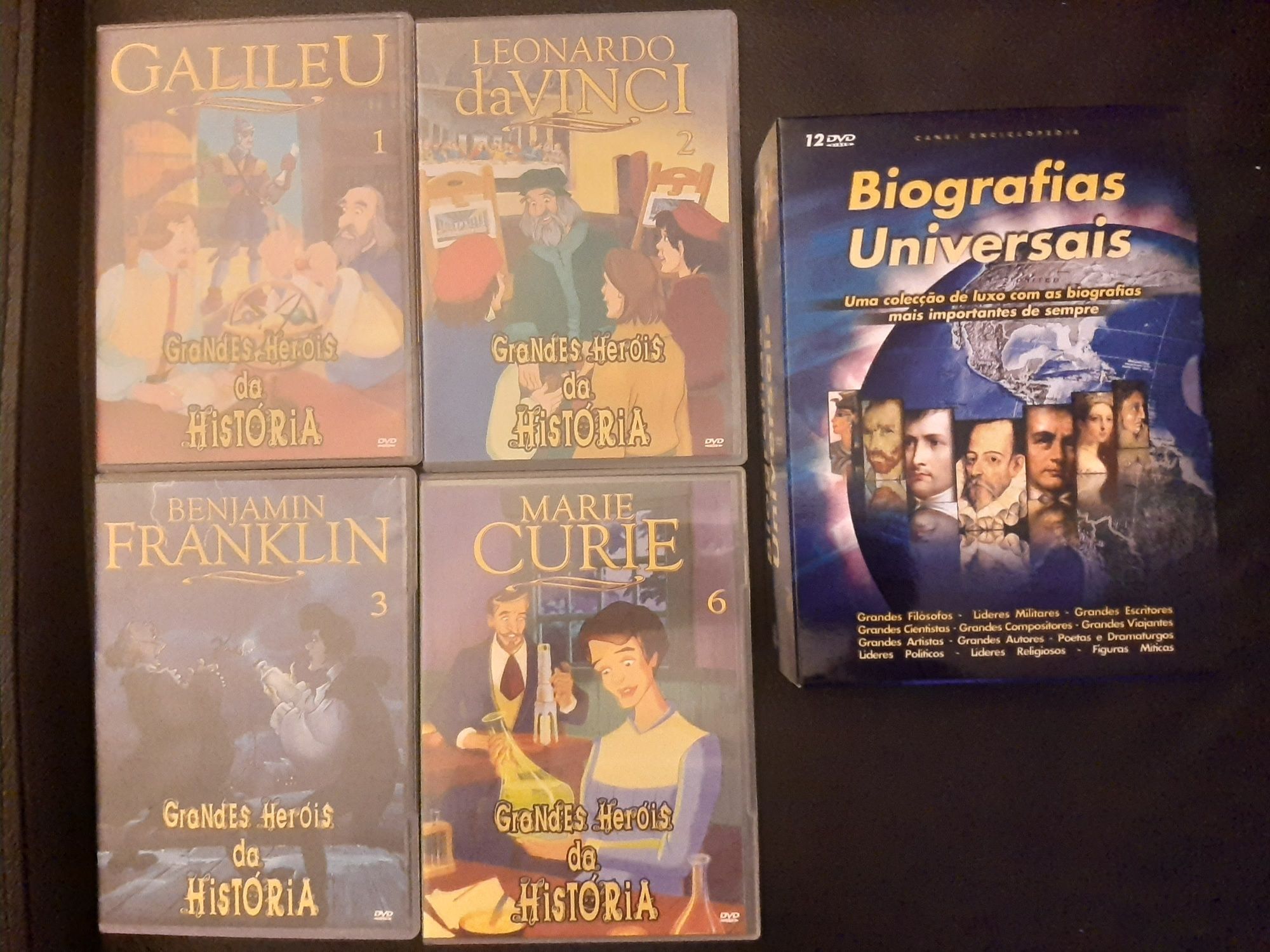 dvd biografias universais grandes herois história galileu curie
